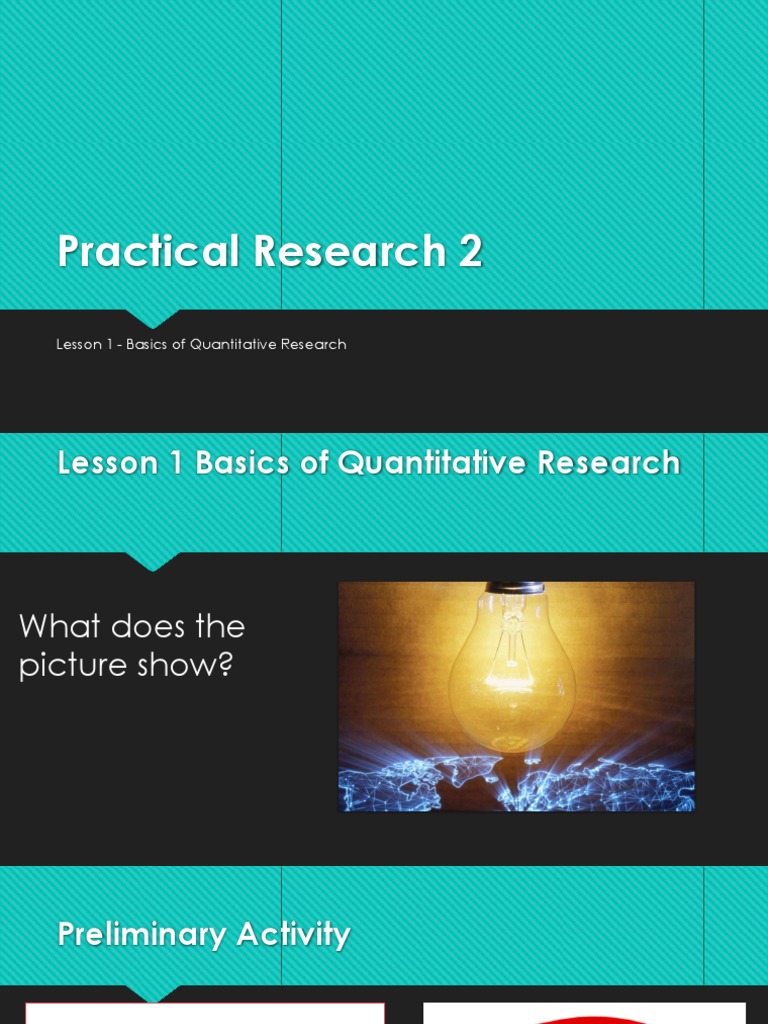 Lesson 1 - Basics of Quantitative Research (PR2) | PDF | Quantitative ...