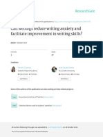 Can Weblogs Reduce Writing Anxiety and Facilitate Improvement in Writing Skills?