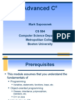 Advanced C: Mark Sapossnek CS 594 Computer Science Department Metropolitan College Boston University