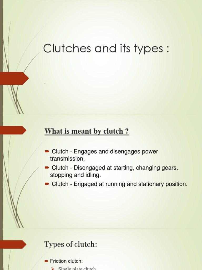 Clutches and Its Types PDF