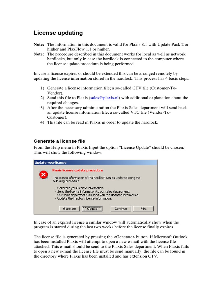 License Updating: Generate A License File | PDF | License | Computer File