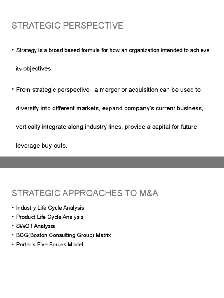 swot analysis of mergers and acquisition (any case study)