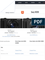 Sony HX90V Vs Sony HX99 Specifications