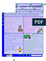 Reading Comprehension Signal Words in the Present Reading Comprehension Exercises 10235