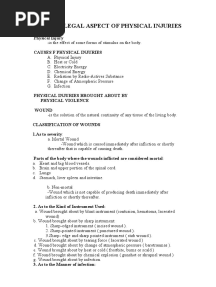 Medico-Legal Aspects of Physical Injuries
