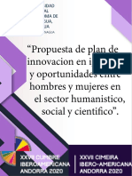 Propuesta de plan de innovación en igualdad de oportunidades entre hombres y mujeres en el sector humanístico, social, tecnológico y científico.