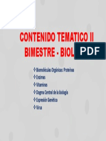 Contenido Tematico Ii Bimestre - Biología - 4sec