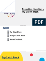Exception Handling - Try-Catch Block: Sensitivity: Internal & Restricted