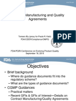 Contract Manufacturing and Quality Agreements: FDA/PQRI Conference On Evolving Product Quality