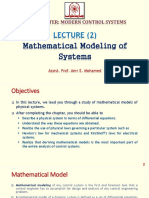 Lecture (2) : Mathematical Modeling of Systems