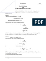 Tutorial Problems On Feedback Amplifiers (ECE-2202) : Solution