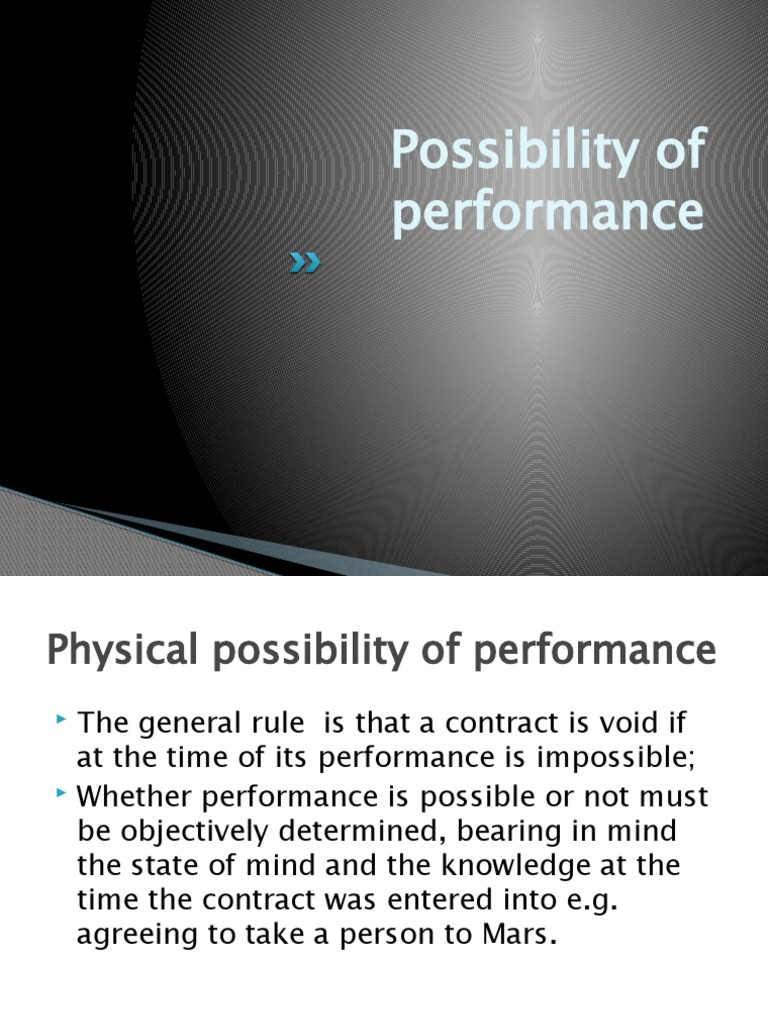 Possibility of Performance in Contracts | PDF | Contractual Term ...