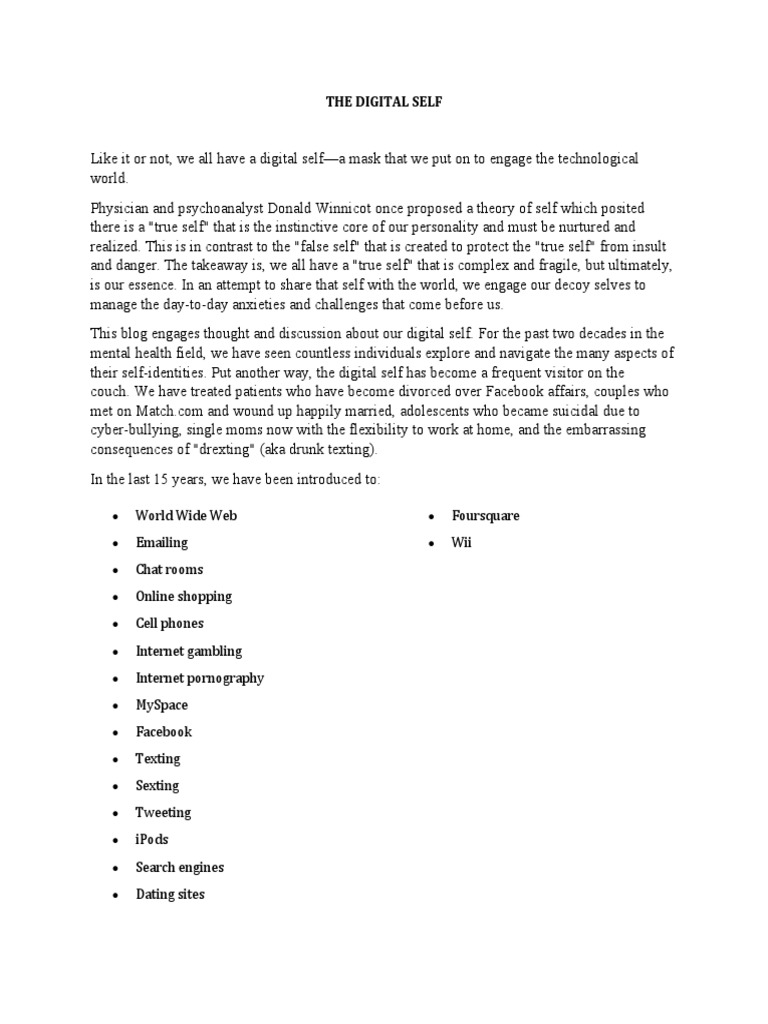 Understanding Your Digital Self Online | PDF | Linked In | Social Media