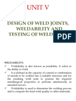 Unit V: Design of Weld Joints, Weldability and Testing of Weldments