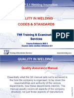 8.0 Codes and Standards Quality in Welding