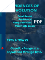 Evidences of Evolution: Fossil Record Biochemical Comparative Anatomy Observable Events