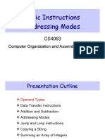Basic Instructions Addressing Modes: Computer Organization and Assembly Language
