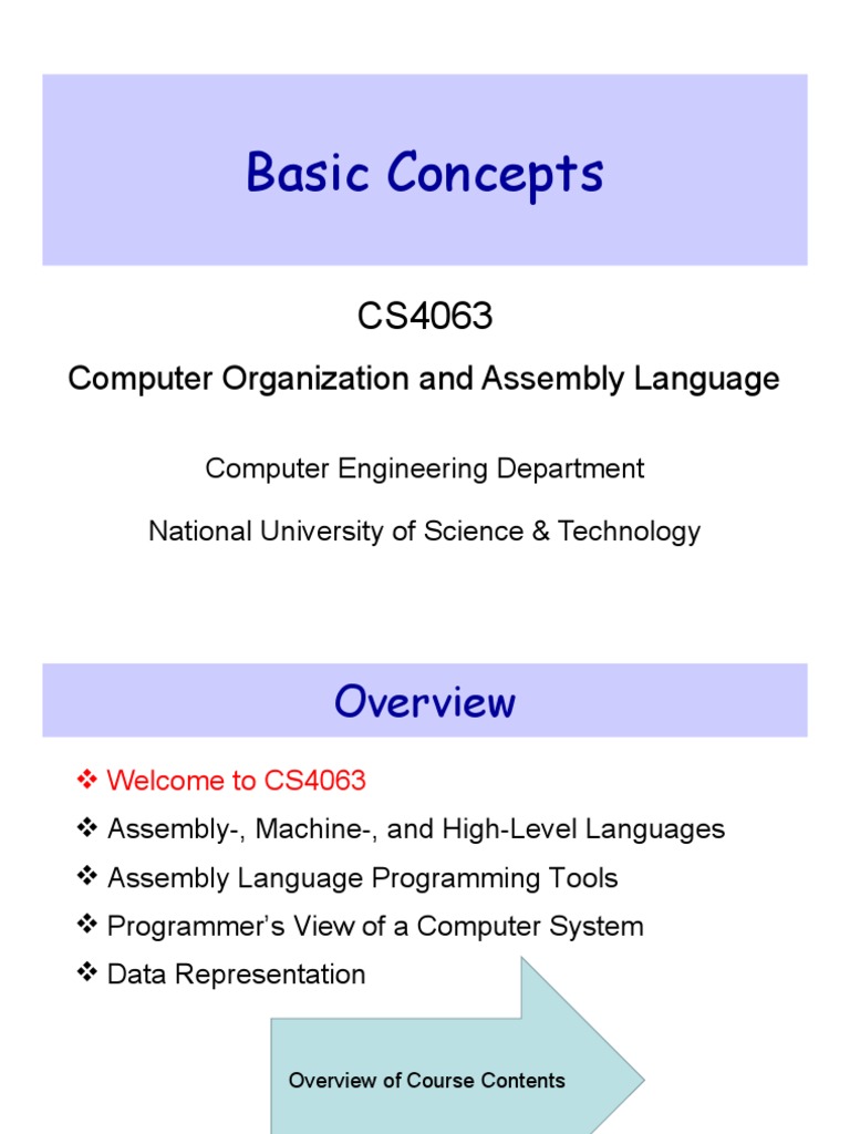 Basic Concepts: Computer Organization and Assembly Language | PDF ...