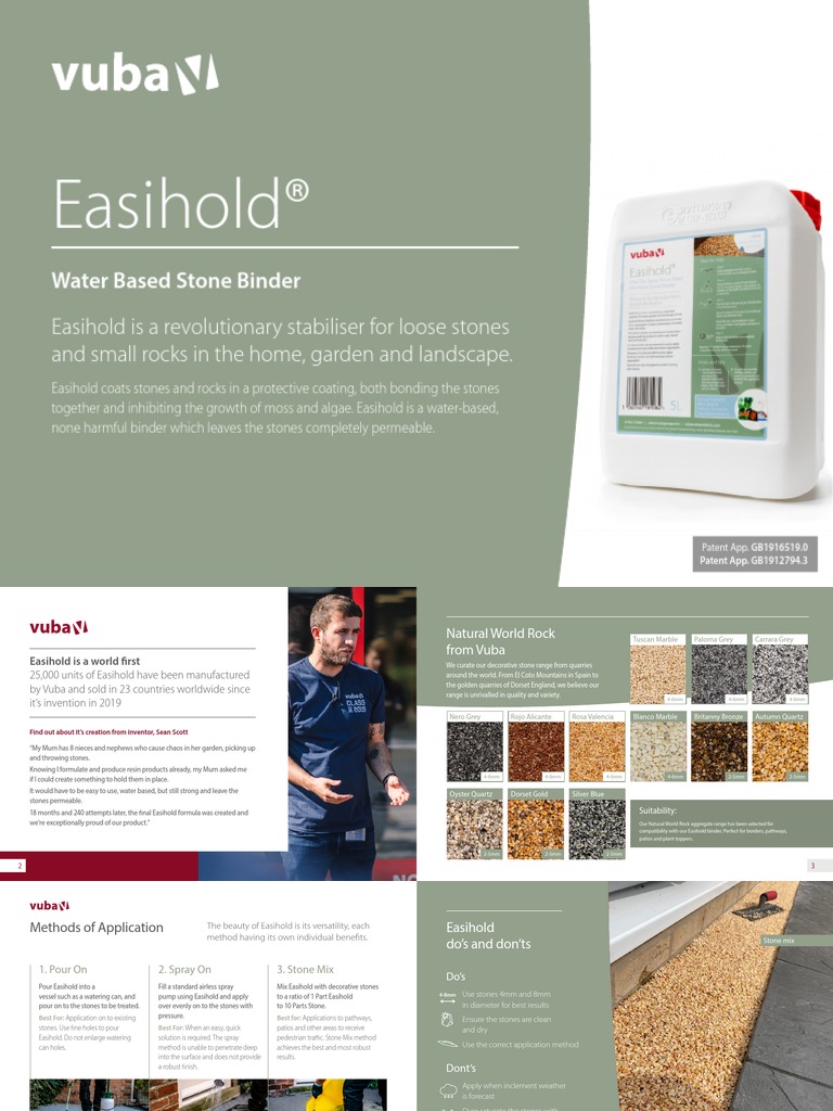Easihold: Water-Based Stone Binder Guide | PDF | Road Surface | Nature