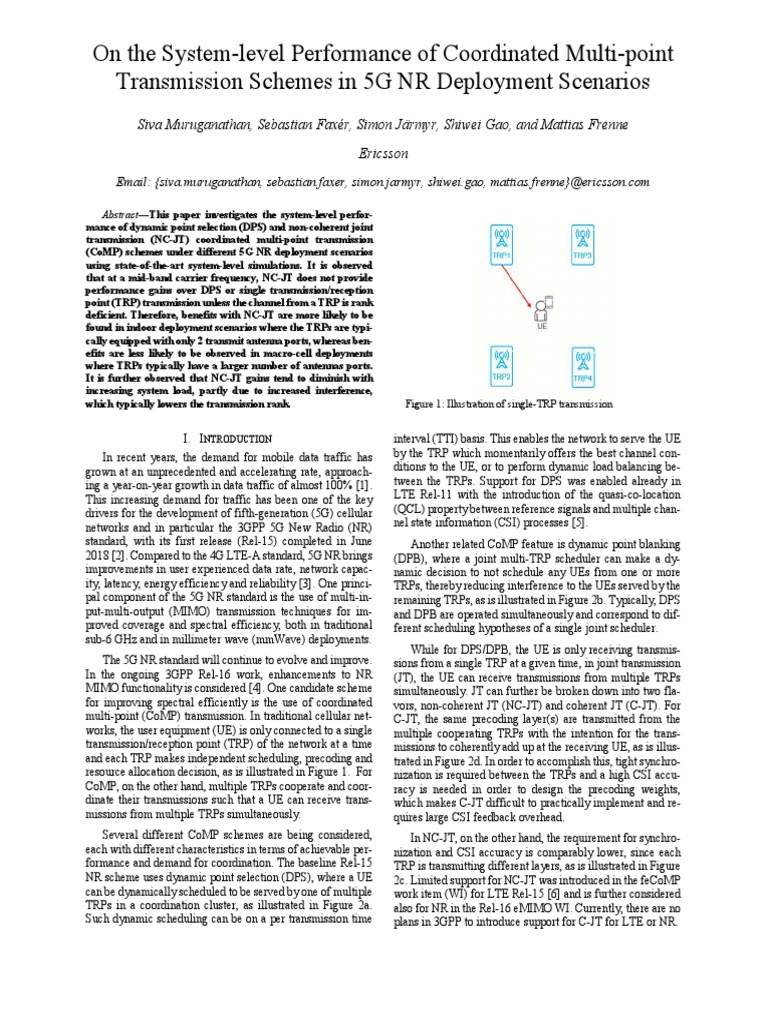 On The SystemLevel Performance of Coordinated MultiPoint Transmission Schemes in 5G NR
