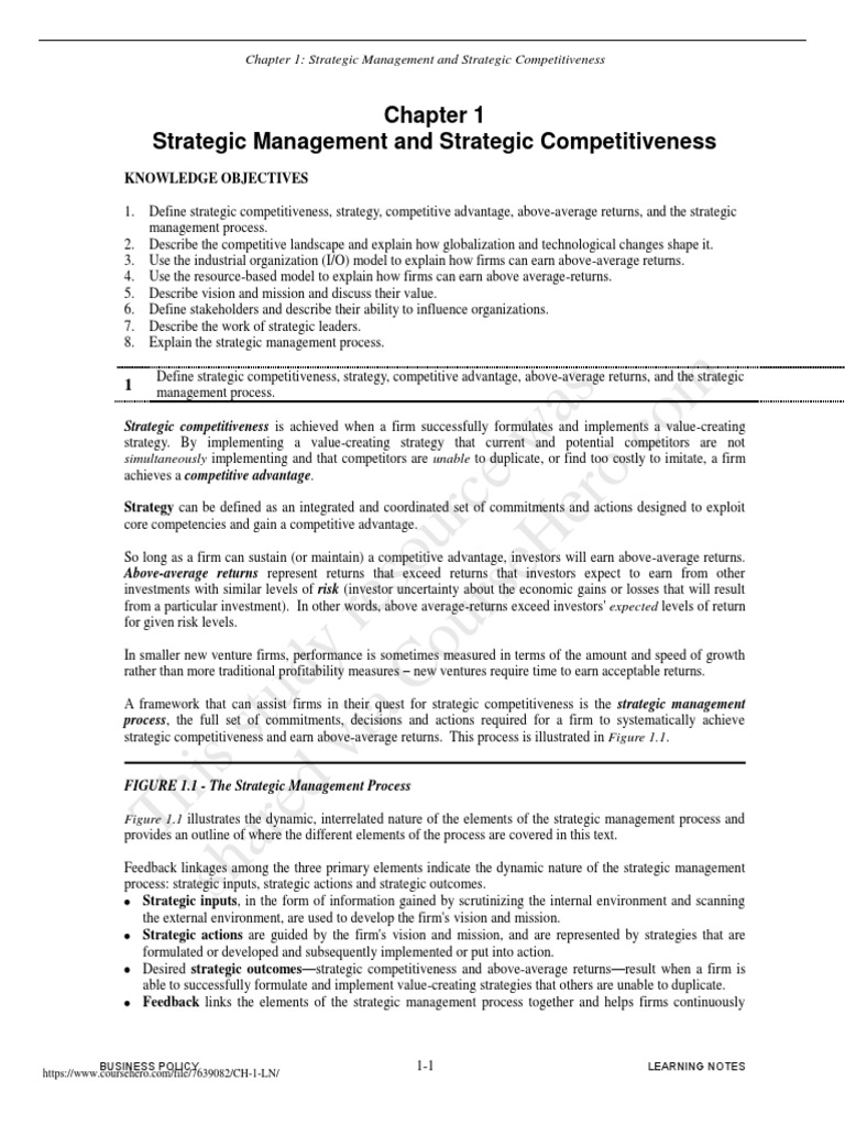 Strategic Management for Competitive Advantage | PDF | Competitive ...