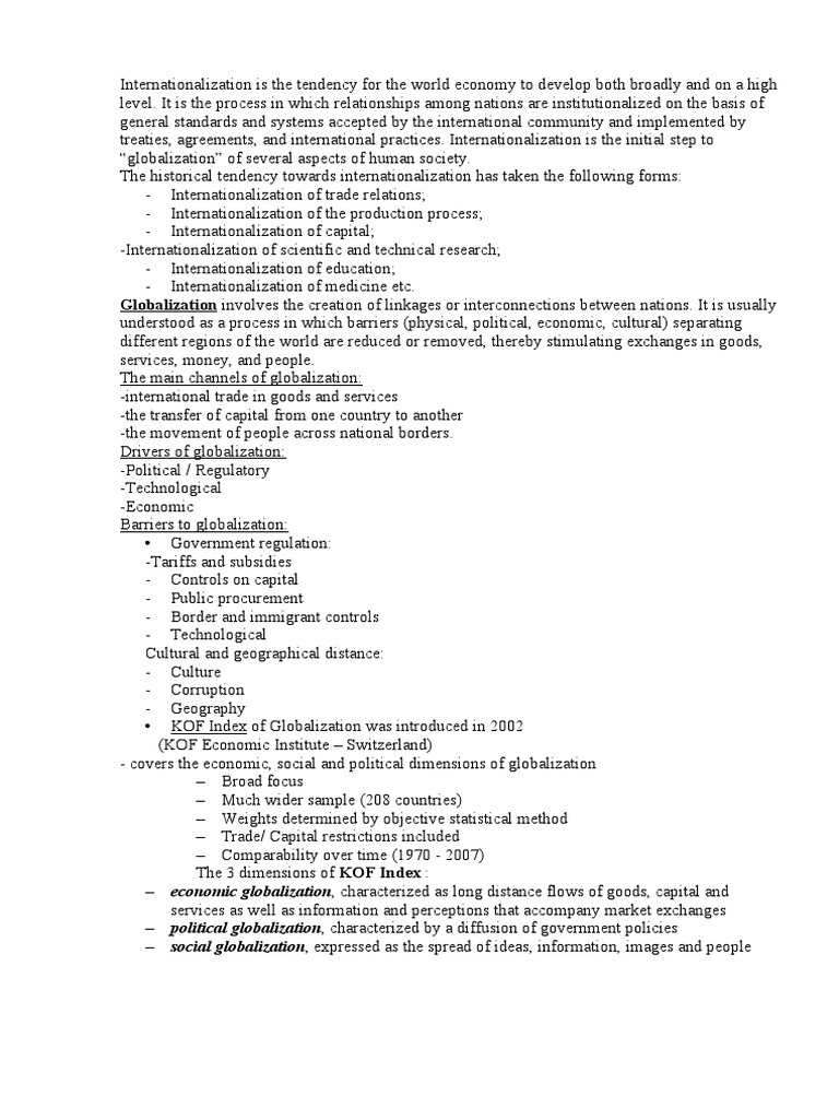 Understanding Internationalization and Globalization | PDF ...
