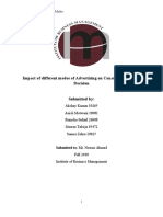 Impact of Different Modes of Advertising On Consumer Purchase Decision