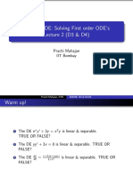 MA108 ODE: Solving First Order ODE's Lecture 2 (D3 & D4) : Prachi Mahajan IIT Bombay