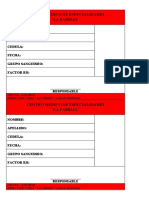 Tipo de Sangre Centro Medico de Especialidades