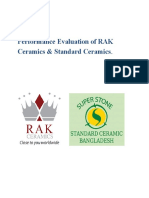 Performance Evaluation of RAK Ceramics & Standard Ceramics.