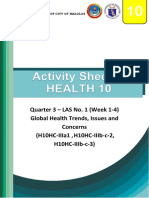 Quarter 3 - Las No. 1 (Week 1-4) Global Health Trends, Issues and Concerns (H10Hc-Iiia1, H10Hc-Iiib-C-2, H10Hc-Iiib-C-3)
