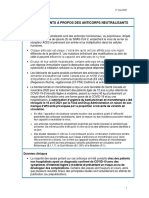 COVID-19 Faits Saillants à propos des anticorps neutralisants