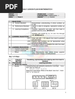 Lesson Plan Numbers One More and One Less | PDF | Lesson Plan ...