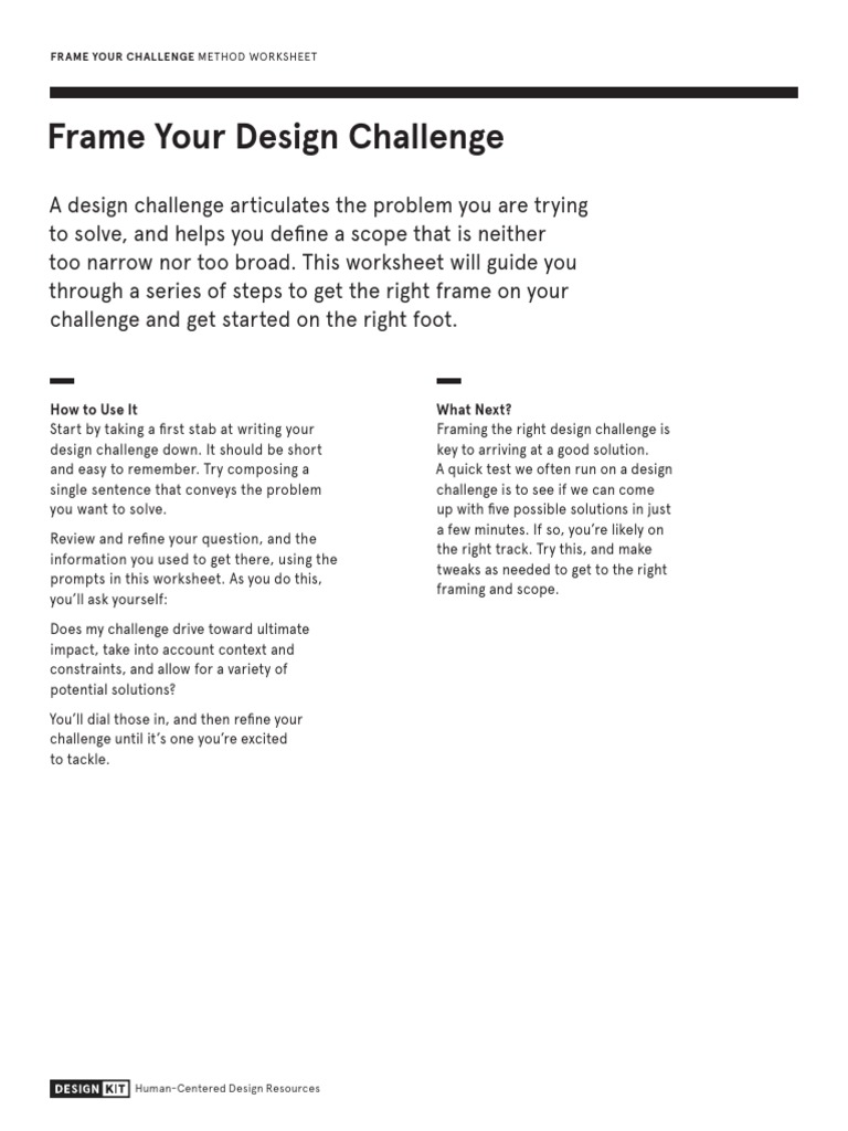 Frame Your Design Challenge Download Free PDF Waste Management Waste