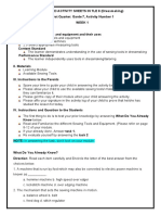 Modified Activity Sheets in Tle 7 Dressmaking