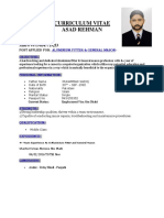 Curriculum Vitae Asad Rehman: Post Applied For