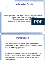 Hypertensive Crisis: Management of Patients With Hypertensive Urgencies and Emergencies