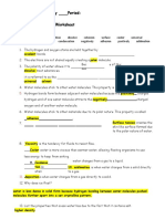 Properties of Water Worksheet