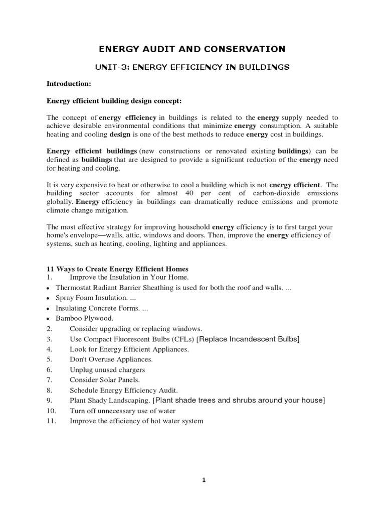 Energy Efficiency in Building Design | PDF | Air Conditioning | Green ...