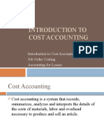 Introduction to Cost Accounting