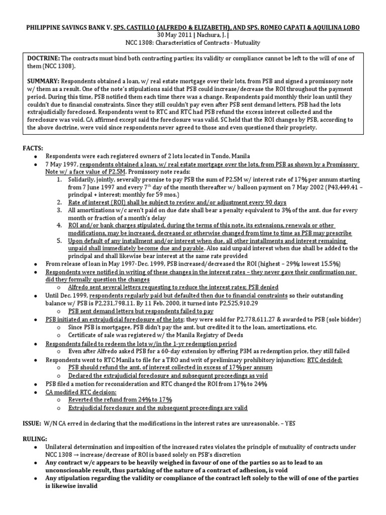 PSB Loan Dispute and Foreclosure Ruling | PDF | Foreclosure | Interest