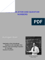 Hydrogen Atom and Quantum Numbers