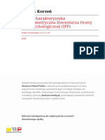 Renata Korzeń Nowa Charakterystyka Psychometryczna Inwentarza Oceny Płci Psychologicznej (IPP) Studia Psychologica NR 6, 37-50