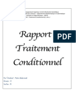 RAPPORT 2 (Traitement Conditionnel (If... Else..) )