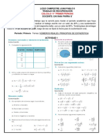 Trabajo de Recuperación Cálculo 1° Periodo