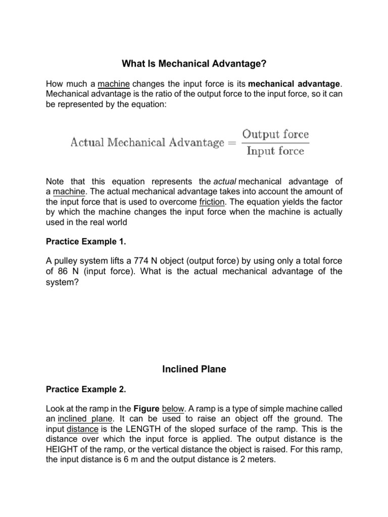 Mechanical Advantage