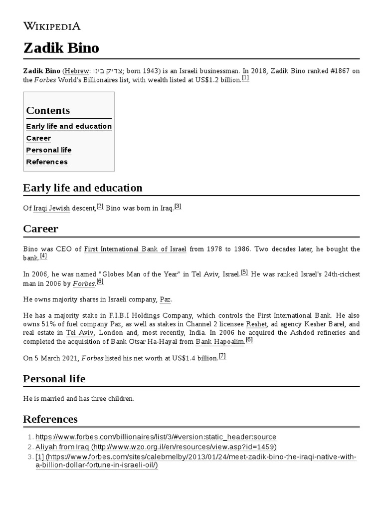 Zadik Bino PDF Israel World Politics