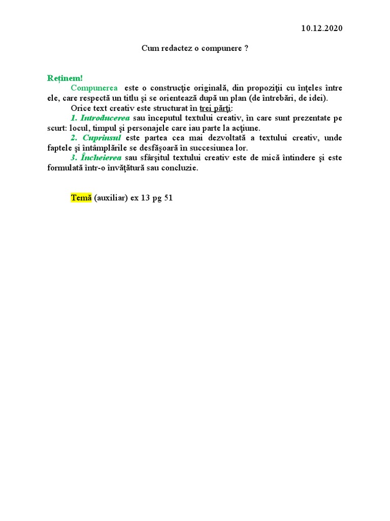 Cum Redactez o Compunere | PDF