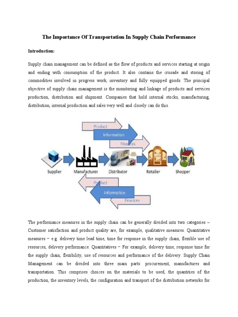 The Importance of Transportation in Supply Chain Performance | PDF ...