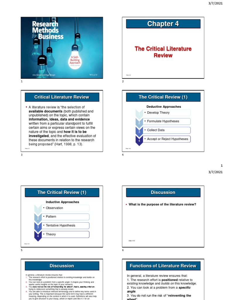 Critical Literature Review The Critical Review | PDF | Academic Journal ...